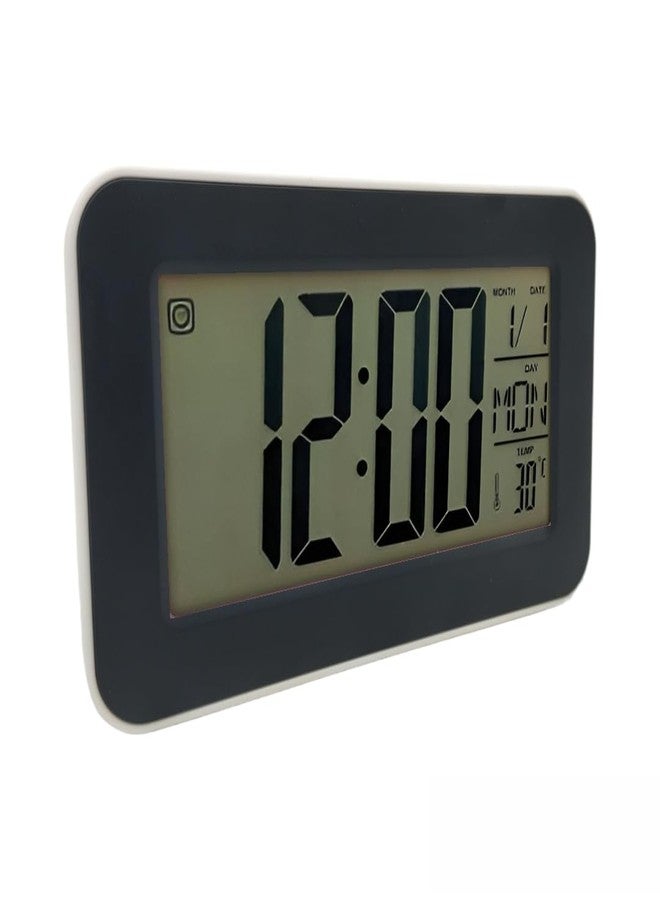 NXZ Digital LCD Display Desk Clock Size 14.2X8X3 cm for with Day Date and Tepreatue, Alarm, Back Light for Home and Office (Black) - Image 3